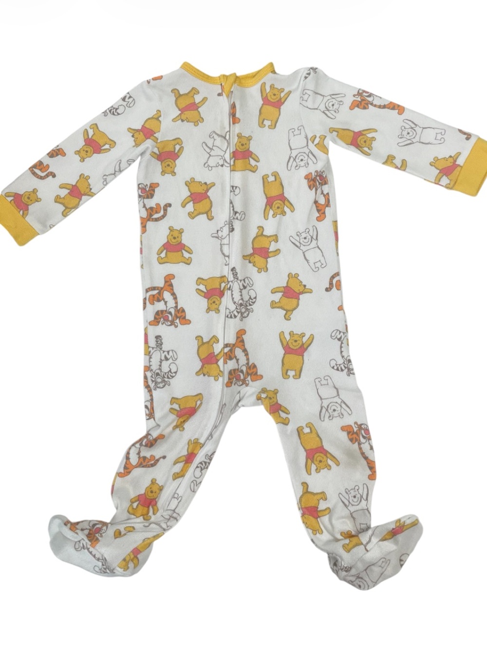 Disney White Footed Sleepsuit with Yellow Winnie the Pooh Print